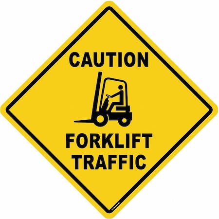 Floor Sign, 17 in H, 17 in W, Vinyl, Diamond, English, FS-DIAM-505 MPN:FS-DIAM-505