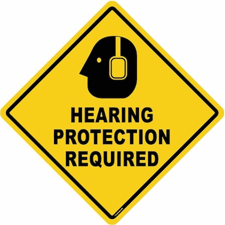 Anti-Slip Floor Sign, 17 in H, 17 in W, Vinyl, Diamond, English, FS-DIAM-506 MPN:FS-DIAM-506