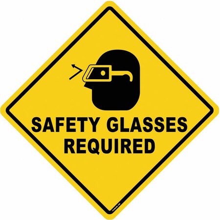 Anti-Slip Floor Sign, 17 in H, 17 in W, Vinyl, Diamond, English, FS-DIAM-508 MPN:FS-DIAM-508