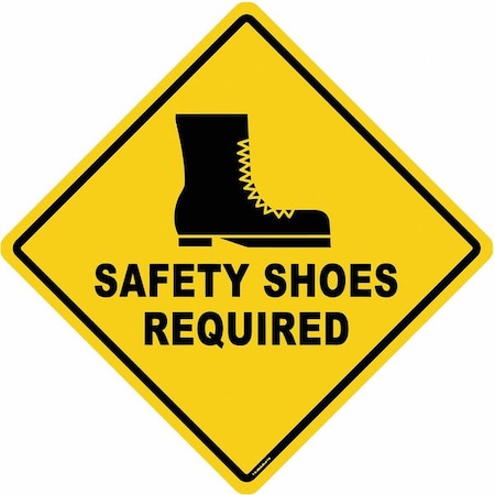 Anti-Slip Floor Sign, 17 in H, 17 in W, Vinyl, Diamond, English, FS-DIAM-510 MPN:FS-DIAM-510