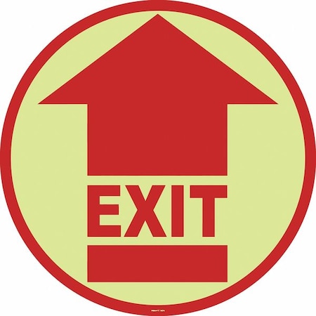 Floor Sign, 17 in H, 17 in W, Vinyl, Circle, English, FSG-17-609 MPN:FSG-17-609