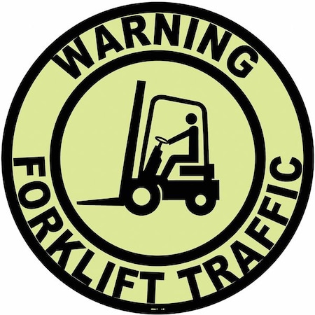 Anti-Slip Floor Sign, 17 in H, 17 in W, Vinyl, Circle, English, FSG-17-702 MPN:FSG-17-702