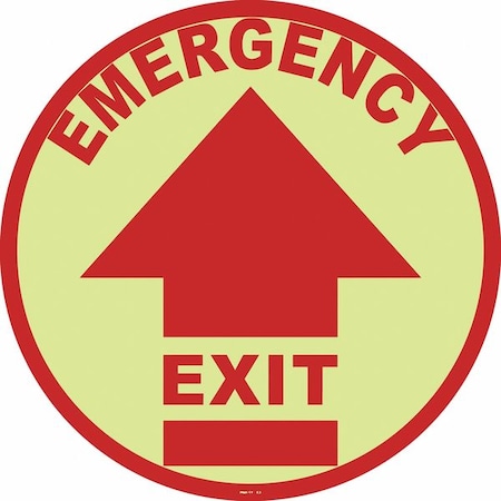 Floor Sign, 17 in H, 17 in W, Vinyl, Circle, English, FSG-17-703 MPN:FSG-17-703