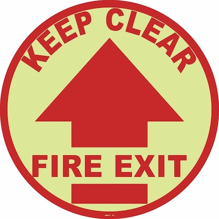 Floor Sign, 17 in H, 17 in W, Vinyl, Circle, English, FSG-17-704 MPN:FSG-17-704