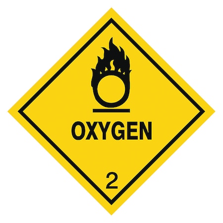 Label, Oxygen, 4 In x 4 In, 25 Labels MPN:HMSL-0040-V25