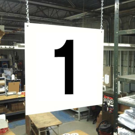 Hanging Aisle Sign, 12 in Height, 12 in Width, PVC Board MPN:HPS-FS1212-1