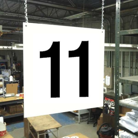 Hanging Aisle Sign, 12 in Height, 12 in Width, PVC Board MPN:HPS-FS1212-11