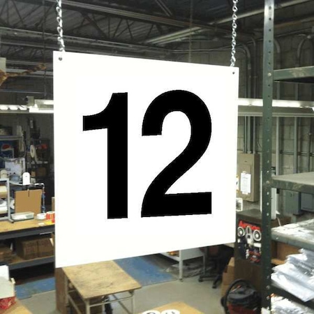 Hanging Aisle Sign, 12 in Height, 12 in Width, PVC Board MPN:HPS-FS1212-12