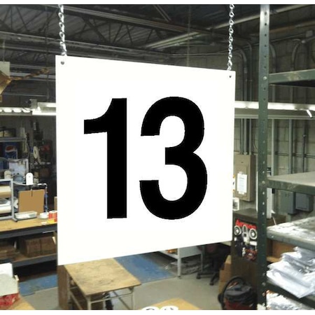 Hanging Aisle Sign, 12 in Height, 12 in Width, PVC Board MPN:HPS-FS1212-13