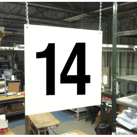 Hanging Aisle Sign, 12 in Height, 12 in Width, PVC Board MPN:HPS-FS1212-14