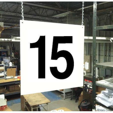 Hanging Aisle Sign, 12 in Height, 12 in Width, PVC Board MPN:HPS-FS1212-15