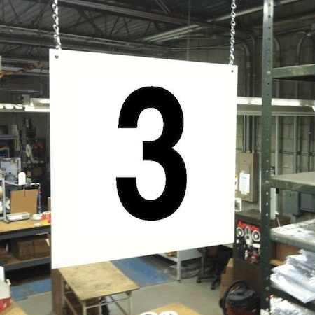 Hanging Aisle Sign, 12 in Height, 12 in Width, PVC Board MPN:HPS-FS1212-3