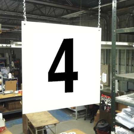 Hanging Aisle Sign, 12 in Height, 12 in Width, PVC Board MPN:HPS-FS1212-4