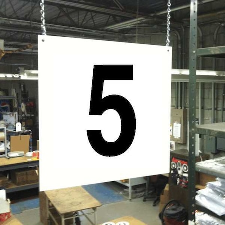 Hanging Aisle Sign, 12 in Height, 12 in Width, PVC Board MPN:HPS-FS1212-5