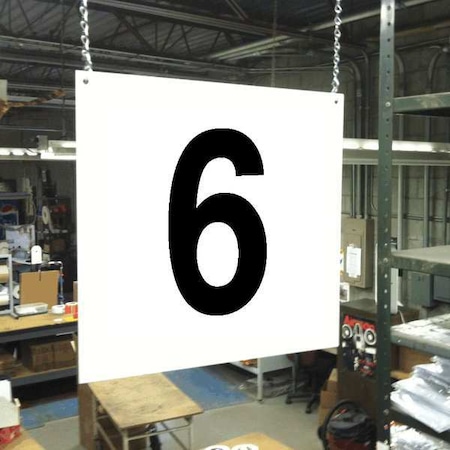 Hanging Aisle Sign, 12 in Height, 12 in Width, PVC Board MPN:HPS-FS1212-6