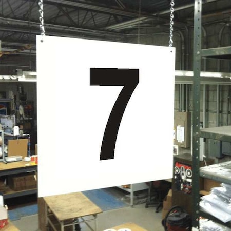Hanging Aisle Sign, 12 in Height, 12 in Width, PVC Board MPN:HPS-FS1212-7