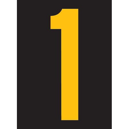 Number Label, Vinyl, 2-7/8 in H, 1-3/4 in W, PK25 MPN:RUM200-1-YB