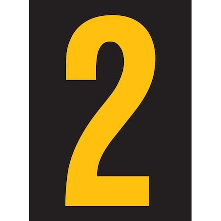 Number Label, Vinyl, 2-7/8 in H, 1-3/4 in W, PK25 MPN:RUM200-2-YB
