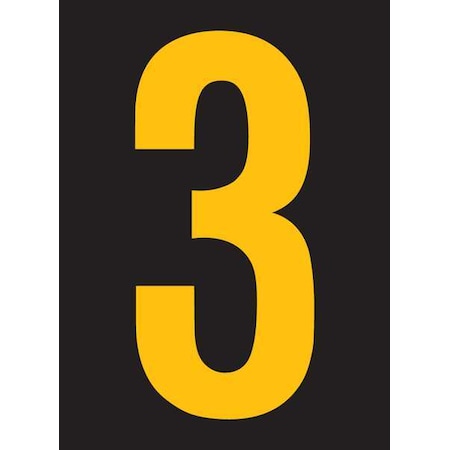 Number Label, Vinyl, 2-7/8 in H, 1-3/4 in W, PK25 MPN:RUM200-3-YB