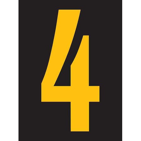 Number Label, Vinyl, 2-7/8 in H, 1-3/4 in W, PK25 MPN:RUM200-4-YB