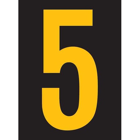 Number Label, Vinyl, 2-7/8 in H, 1-3/4 in W, PK25 MPN:RUM200-5-YB