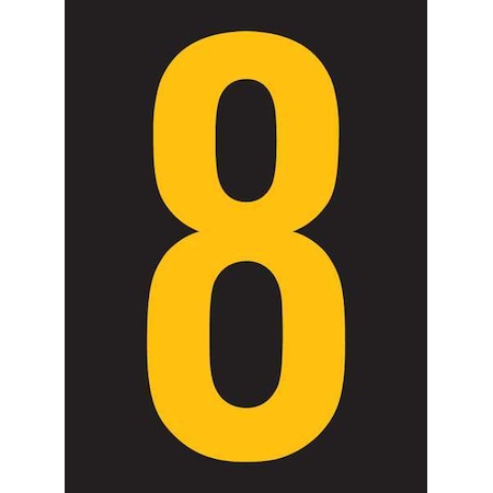 Number Label, Vinyl, 2-7/8 in H, 1-3/4 in W, PK25 MPN:RUM200-8-YB
