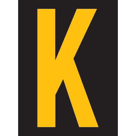 LetterLabel, Vinyl, 2-7/8inH, 1-3/4inW, PK25 MPN:RUM200-K-YB