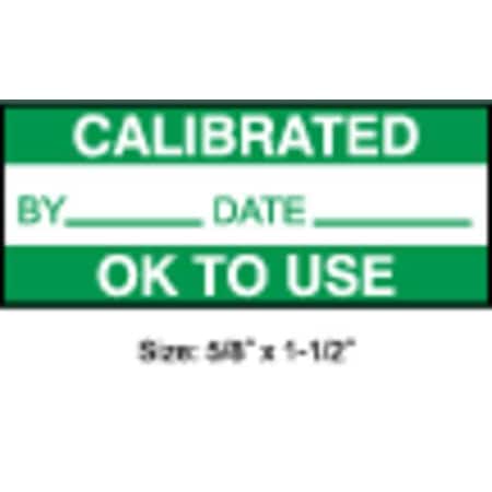 Calibration Label, ENG, Green/White, PK350, TC-20910 MPN:TC-20910