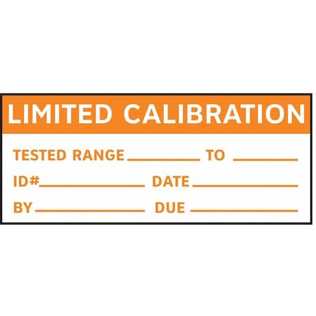 Calibration Label, ENG, Orange/White, PK350 MPN:TC-21010