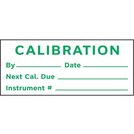 Calibration Label, ENG, Green/White, PK350, TC1-21004 MPN:TC1-21004
