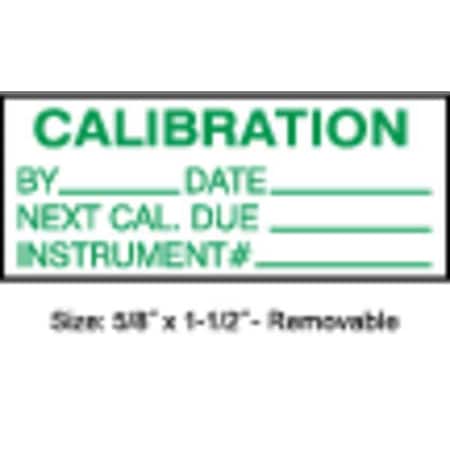 Calibration Label, ENG, Green/White, PK350, TCR-22133 MPN:TCR-22133