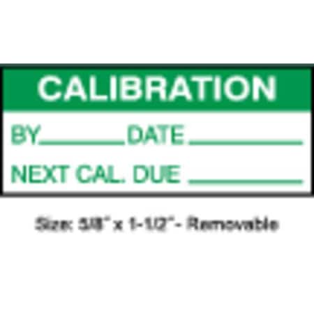 Calibration Label, ENG, Green/White, PK350, TCR-22134 MPN:TCR-22134