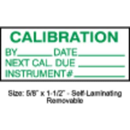 Calibration Label, ENG, Green/White, PK350, TCRSL2-22133 MPN:TCRSL2-22133