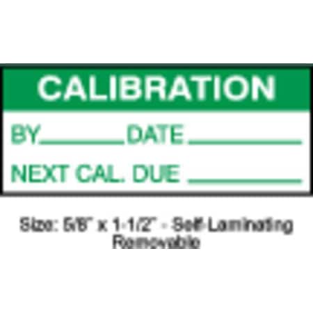 Calibration Label, ENG, Green/White, PK350, TCRSL2-22134 MPN:TCRSL2-22134