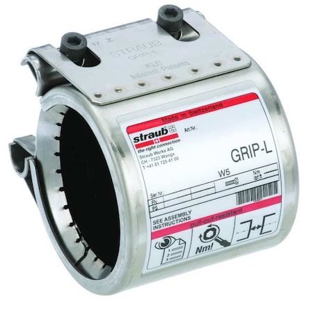 8 in Stainless Steel Pipe Coupling, 2-Bolt, 232 psi, Polished Finish, Nitrile Seal MPN:STR21401-SI