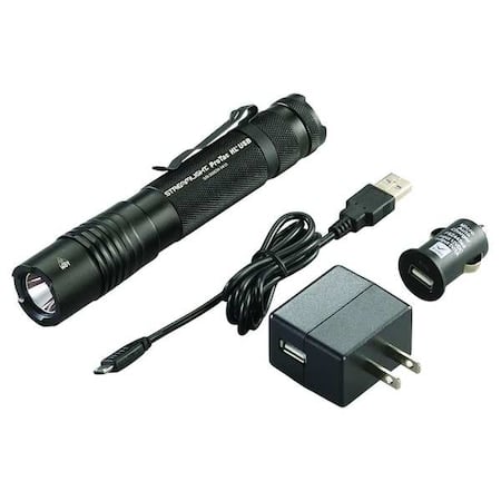 ProTac HL USB Flashlight, Led Black Industrial Handheld Flashlight, 1, 000 lm MPN:88054