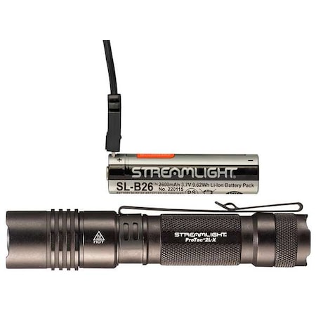 Tactical Flashlight, Aluminum, Black, 500lm MPN:88083