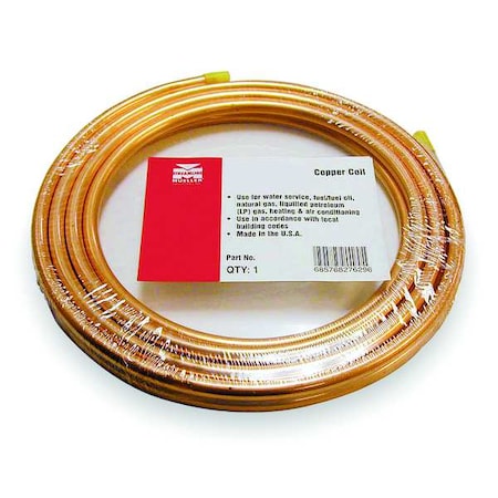 Seamless Coil Copper Tubing for AC & Refrigeration, 3/4 in OD x 50 ft, 0.04 in Thick, Soft Temper MPN:658R