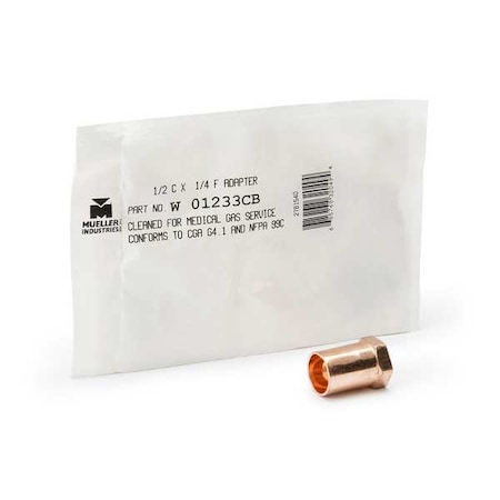 Straight, Copper, Cup1/2in, FNPT3/8in MPN:W 01232CB