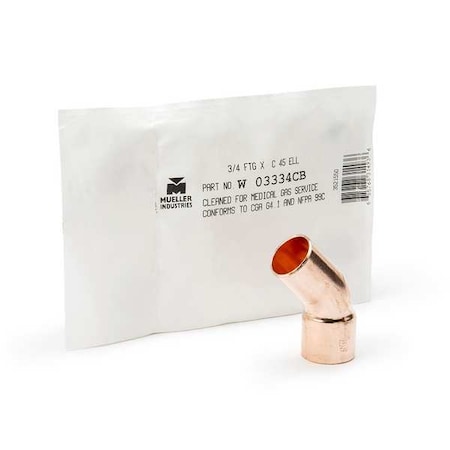 Elbow, Copper, Cup 3/4 in, FTG 3/4 in MPN:W 03334CB