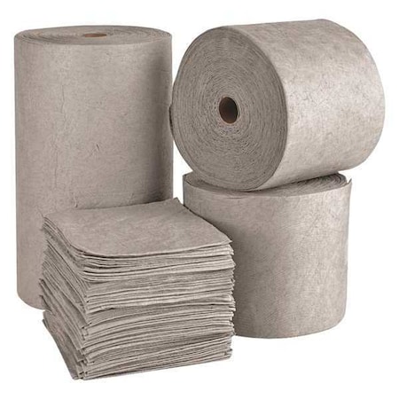 Sorbent Pad, 28 gal, 16 in x 18 in, Universal, Gray, Polypropylene MPN:SFG-75BX