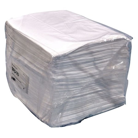 Sorbent Pad, 30 gal, 16 in x 18 in, Oil, White, Polypropylene MPN:SFO-70BX