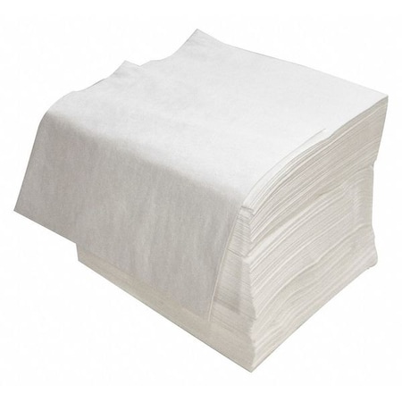 Sorbent Pad, 28 gal, 16 in x 18 in, Oil, White, Polypropylene MPN:SFO-75BX
