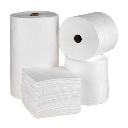 Sorbent Roll, Oil, 62 gal Vol Absorbed per Pkg, 16 in x 300 ft, White, Polypropylene, 2 PK MPN:SFO-96