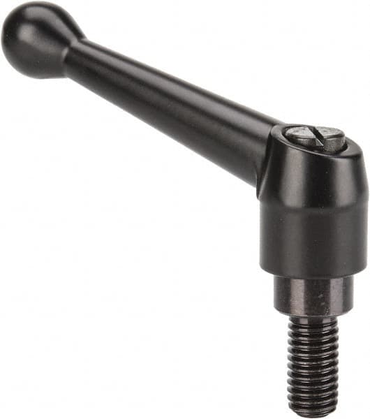 Adjustable Clamping Handle: Adjustable, 1/2-13 Thread, Zinc Alloy Handle, 3/4