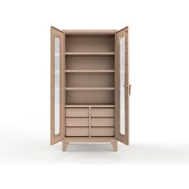 Strong Hold® Clear View Cabinet w/ 6 Half-Width Drawers 4 Shelves 36