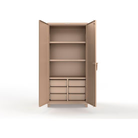 Strong Hold® Extreme Duty Cabinet w/6 Half-Width Drawers 3 Shelves 36