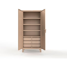Strong Hold® Extreme Duty Cabinet w/6 Half-Width Drawers 4 Shelves 36