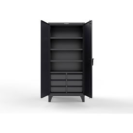 Strong Hold® Extreme Duty Cabinet w/6 Half-Width Drawers 4 Shelves 36