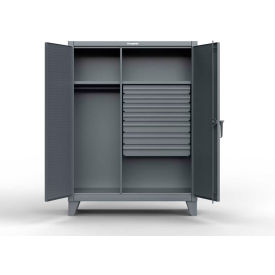 Strong Hold® Heavy Duty Uniform Cabinet w/2 Shelves Pegboard 48